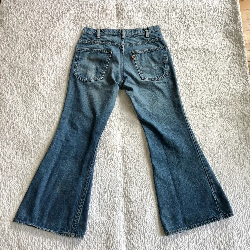 Vintage 70s Levis 684 Orange Tab Bell Bottom Super Flare Jeans - Picture 13 of 14